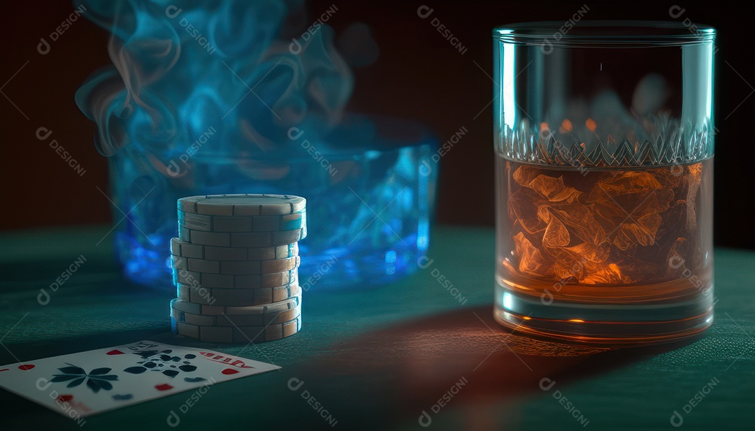 Fichas de pôquer de cassino combina com cartões