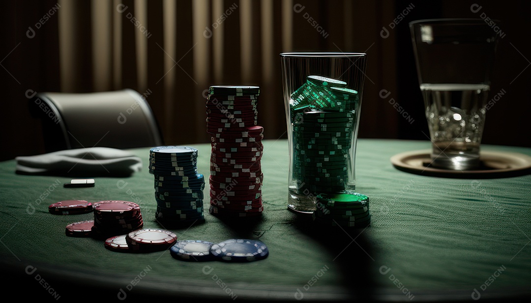 Fichas de pôquer de cassino combina com cartões