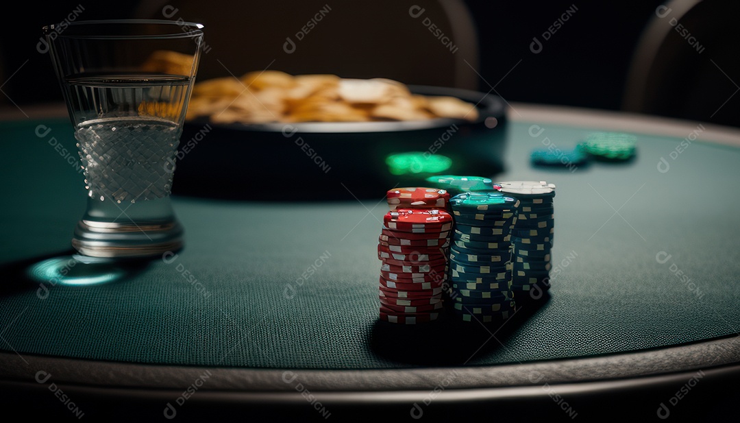 Fichas de pôquer de cassino combina com cartões