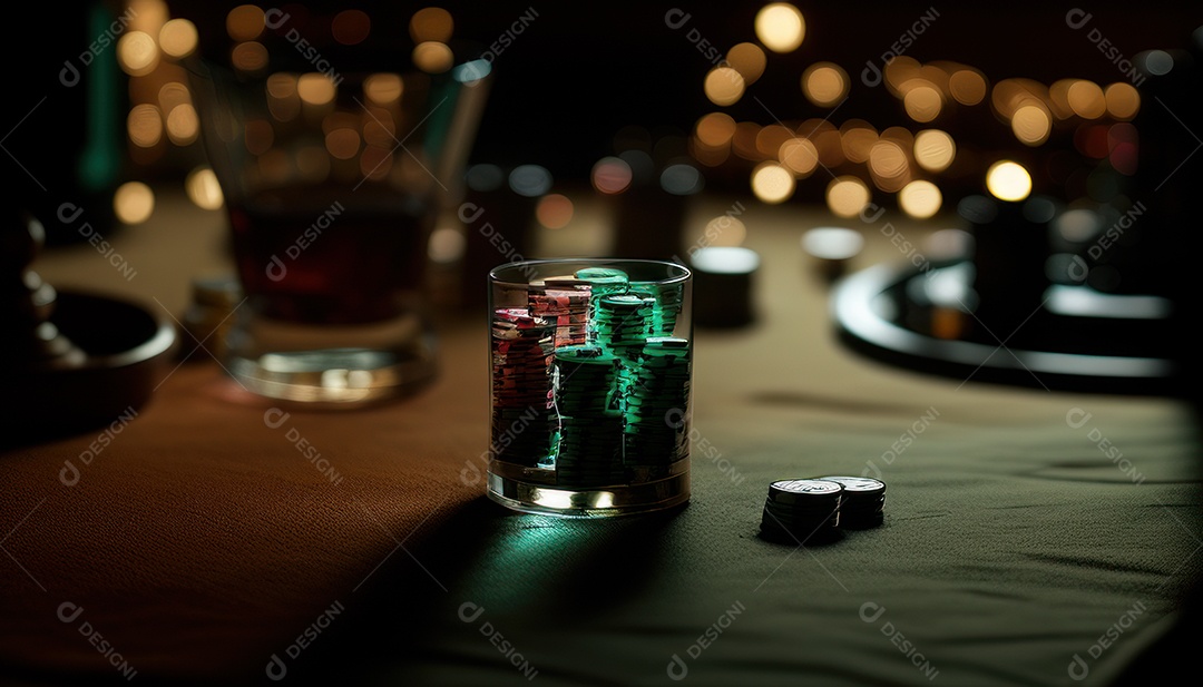 Fichas de pôquer de cassino combina com cartões