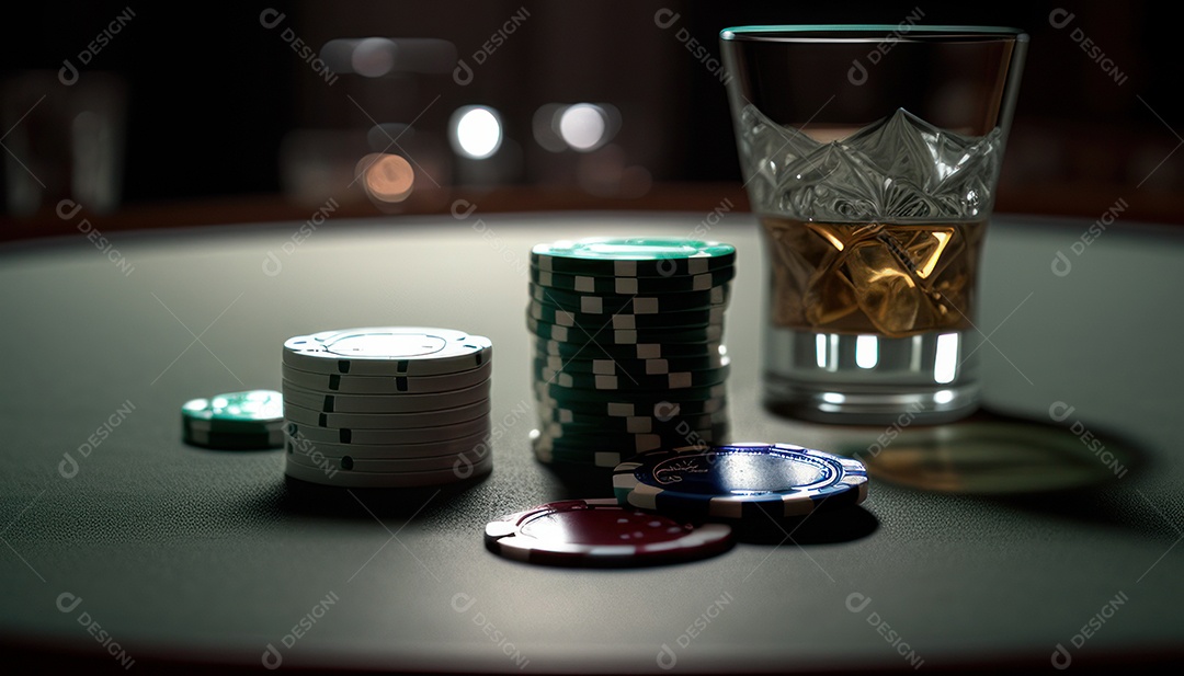 Fichas de pôquer de cassino combina com cartões