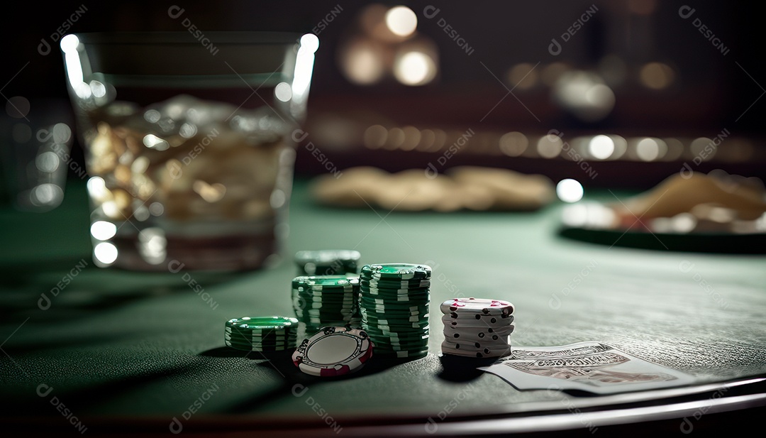 Fichas de pôquer de cassino combina com cartões