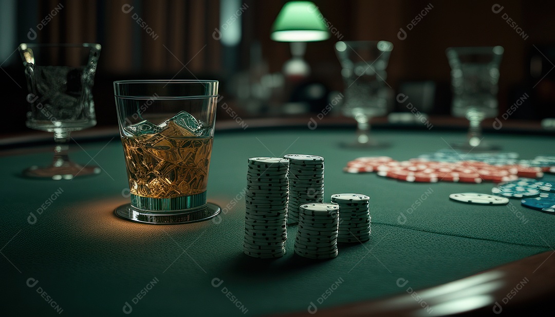 Fichas de pôquer de cassino combina com cartões