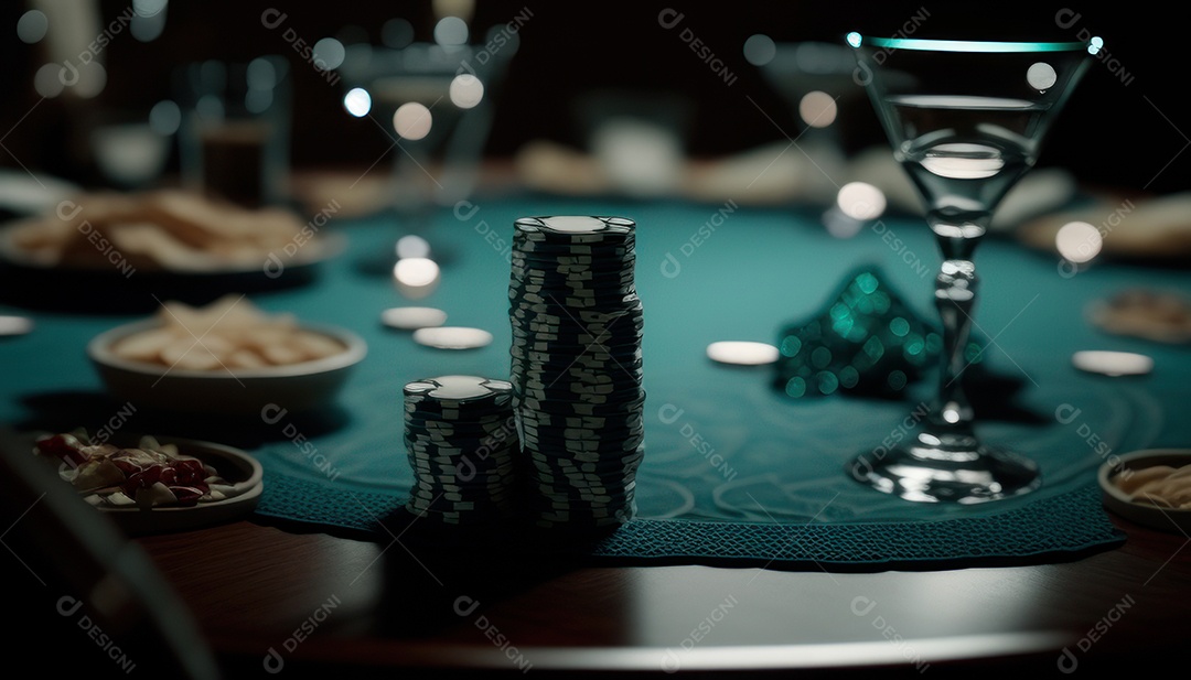 Fichas de pôquer de cassino combina com cartões