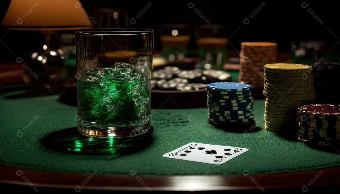 Fichas de pôquer de cassino combina com cartões