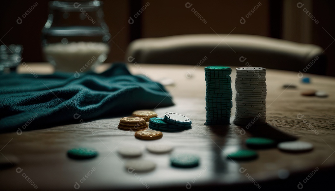 Fichas de pôquer de cassino combina com cartões