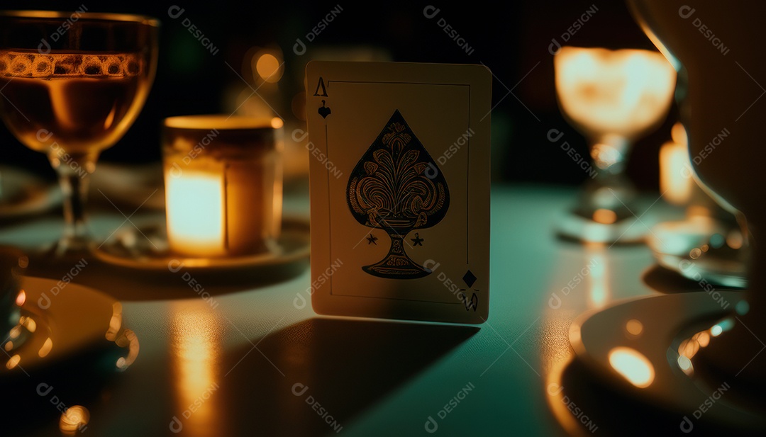 Fichas de pôquer de cassino combina com cartões