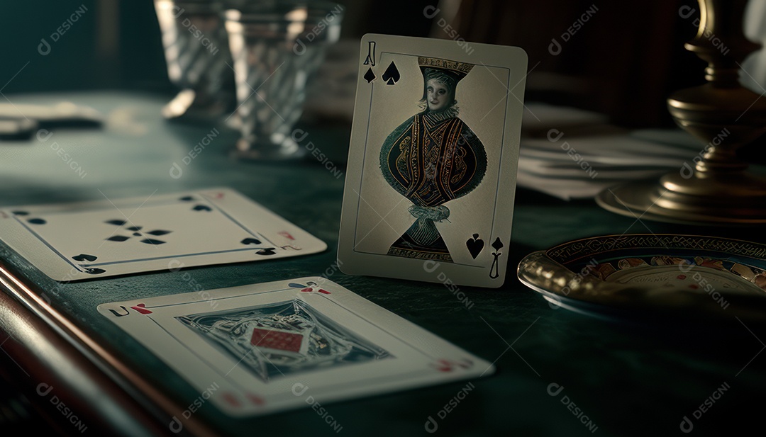 Fichas de pôquer de cassino combina com cartões