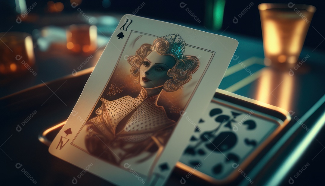 Fichas de pôquer de cassino combina com cartões