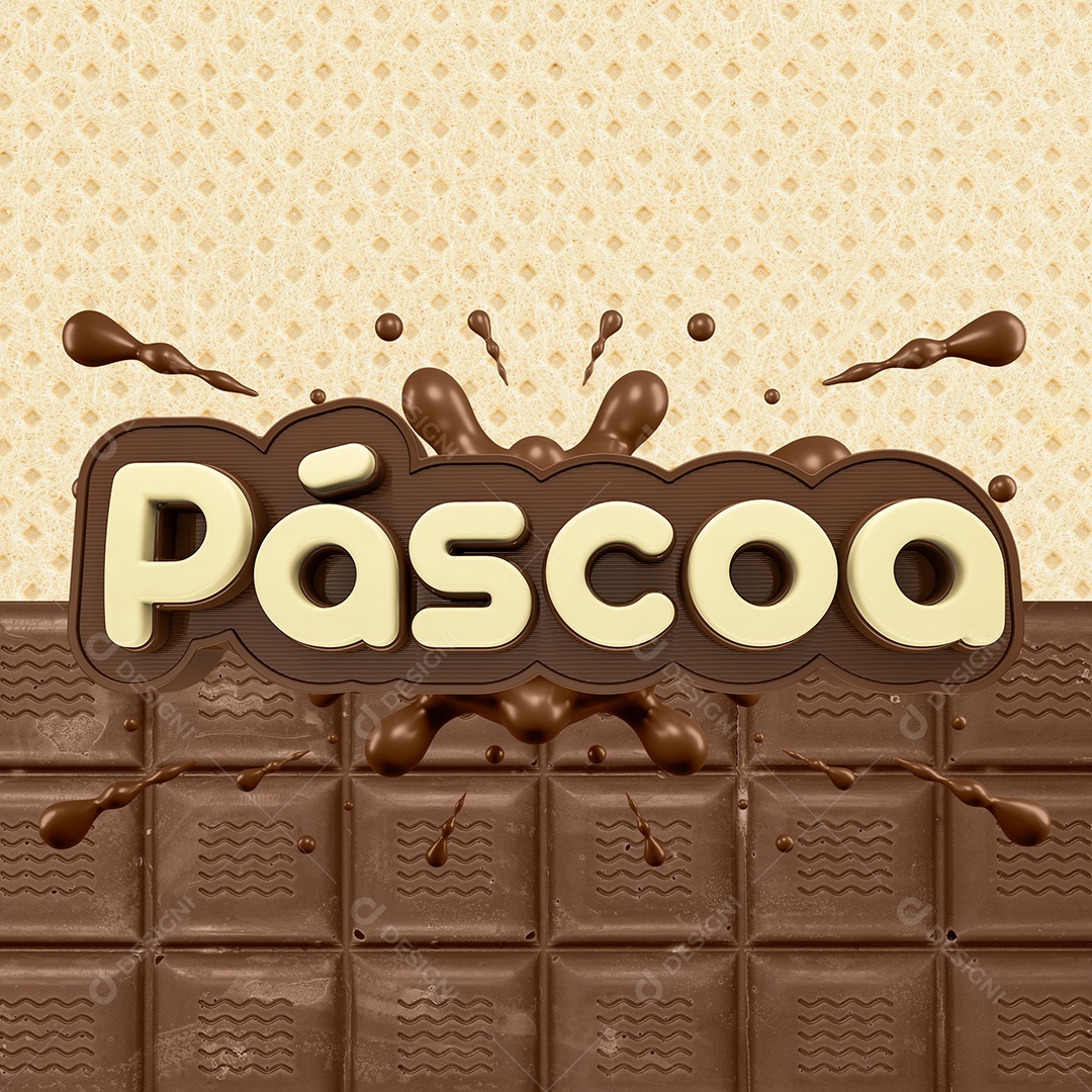 Selo 3D Para Composição Páscoa PSD