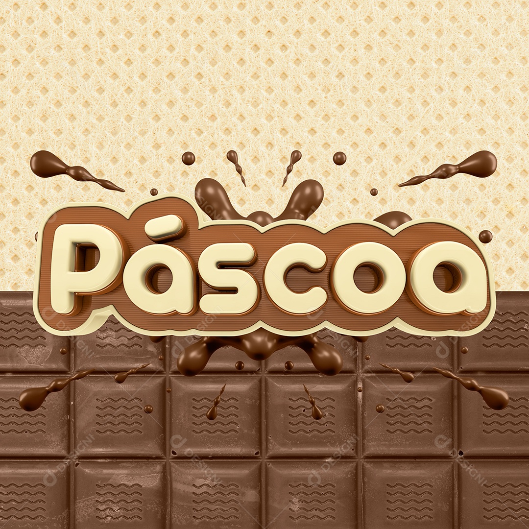 Selo 3D Para Composição Páscoa PSD