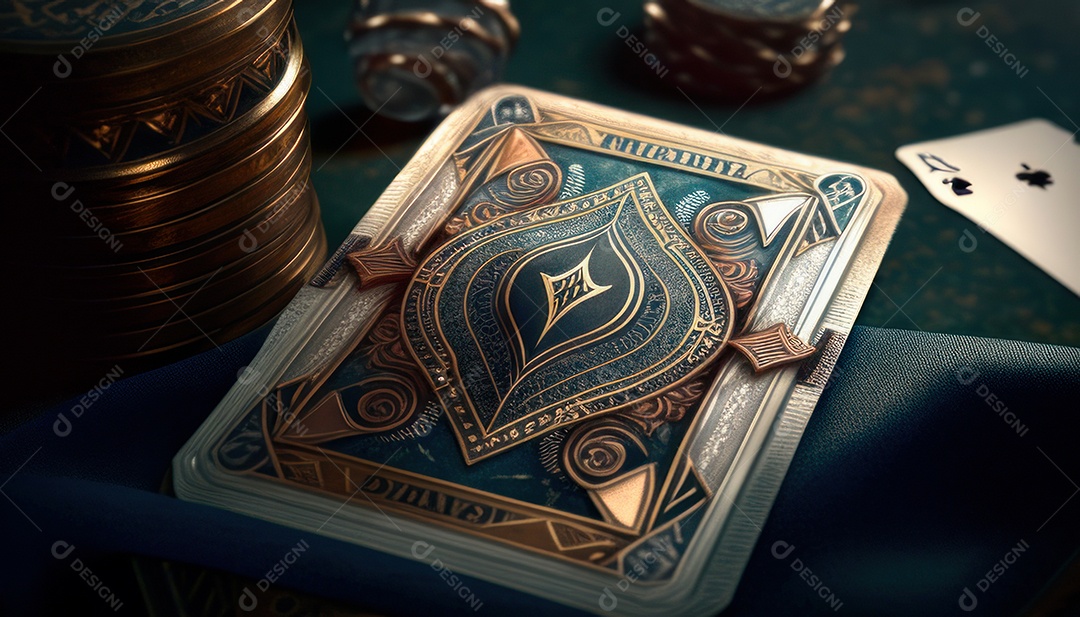 Fichas de pôquer de cassino combina com cartões