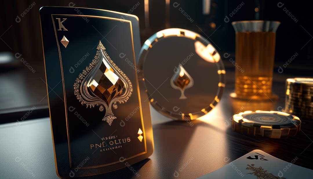 Fichas de pôquer de cassino combina com cartões