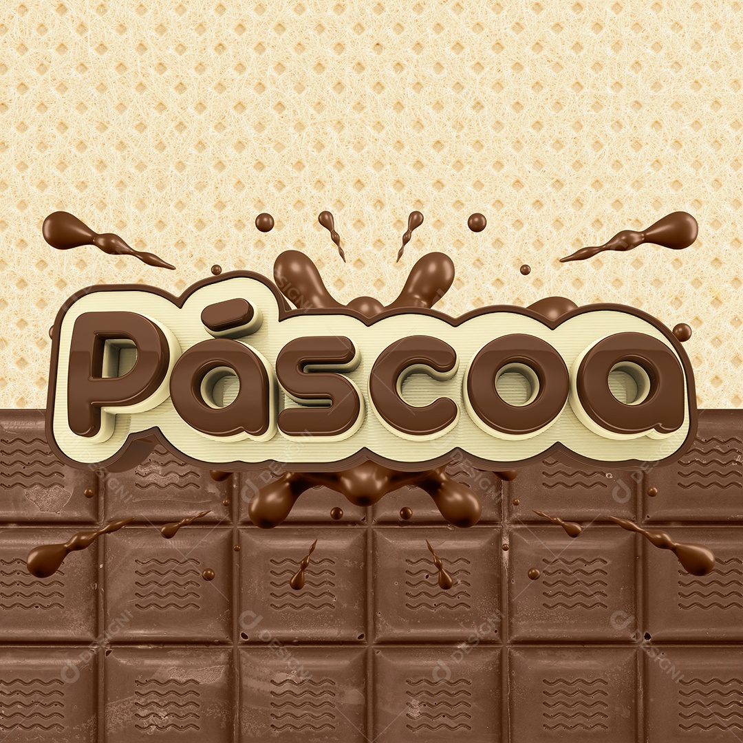 Selo 3D Para Composição Páscoa PSD