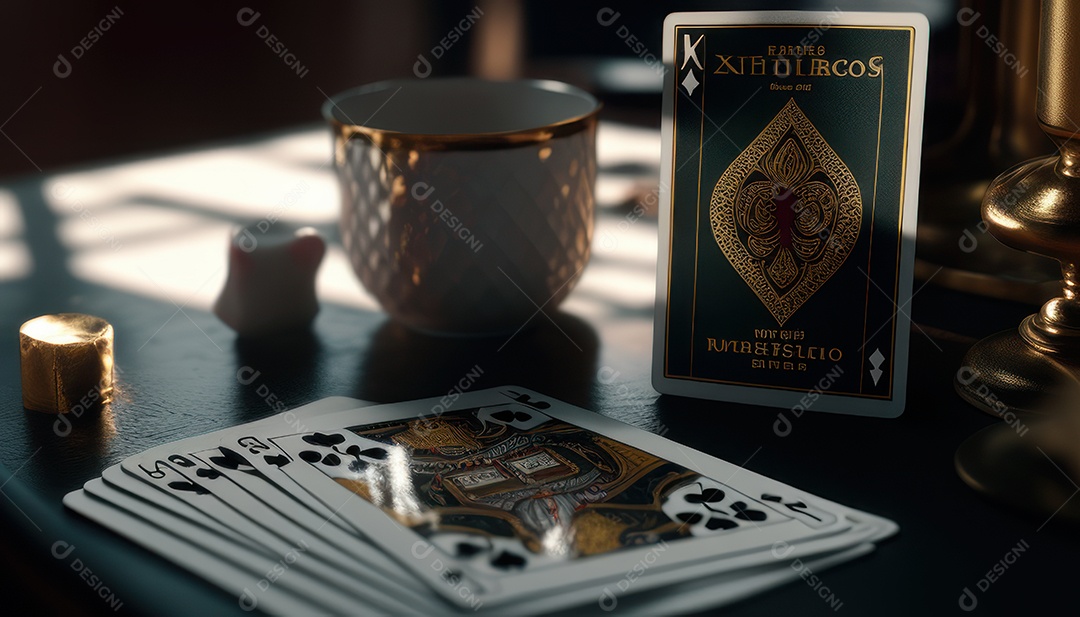 Fichas de pôquer de cassino combina com cartões