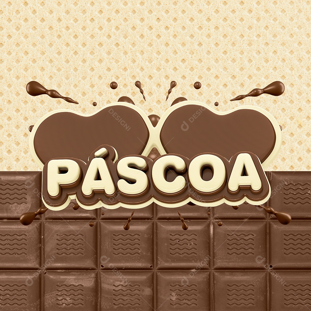 Selo 3D Para Composição Páscoa PSD