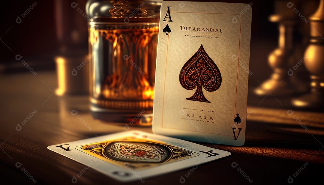 Fichas de pôquer de cassino combina com cartões