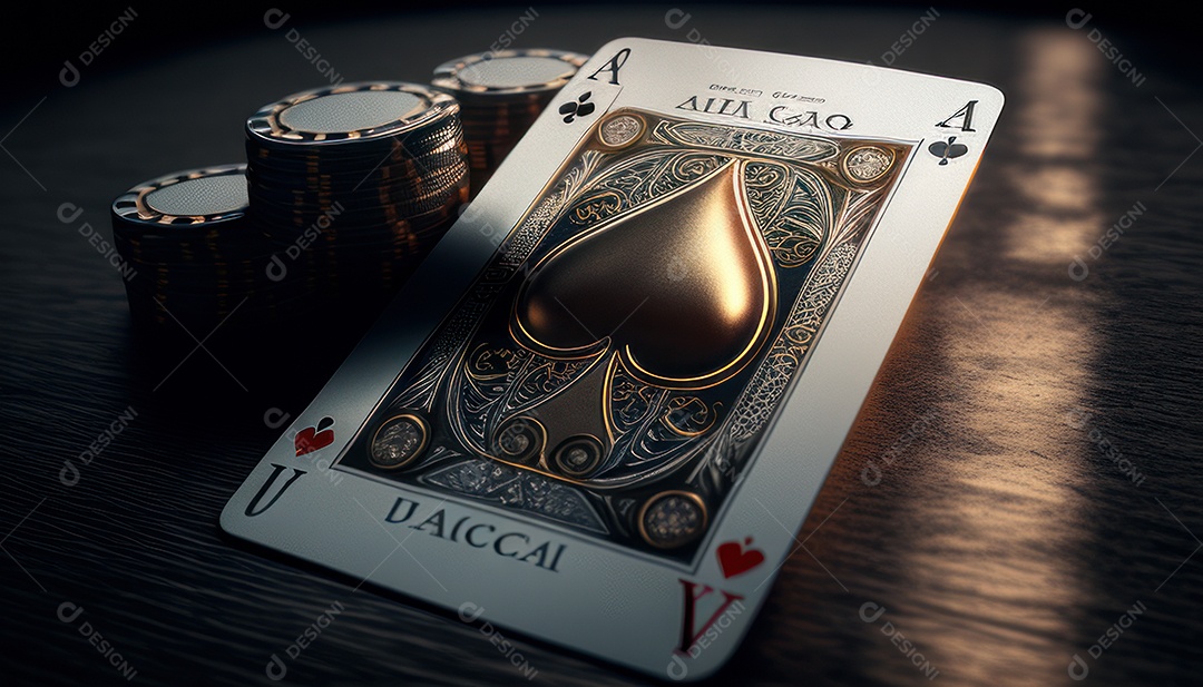 Fichas de pôquer de cassino combina com cartões