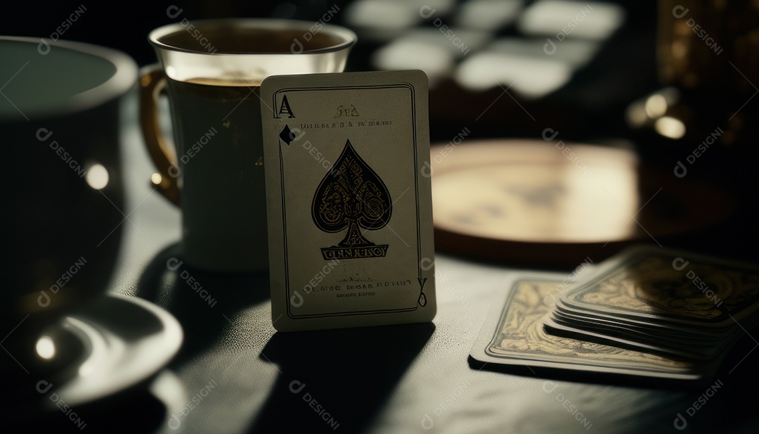 Fichas de pôquer de cassino combina com cartões