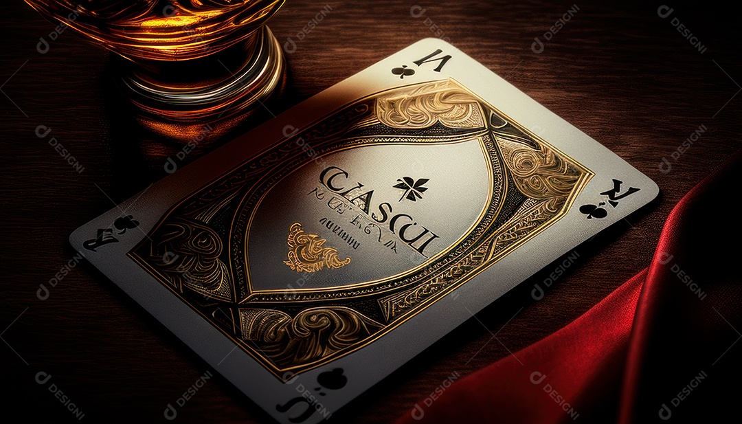 Fichas de pôquer de cassino combina com cartões