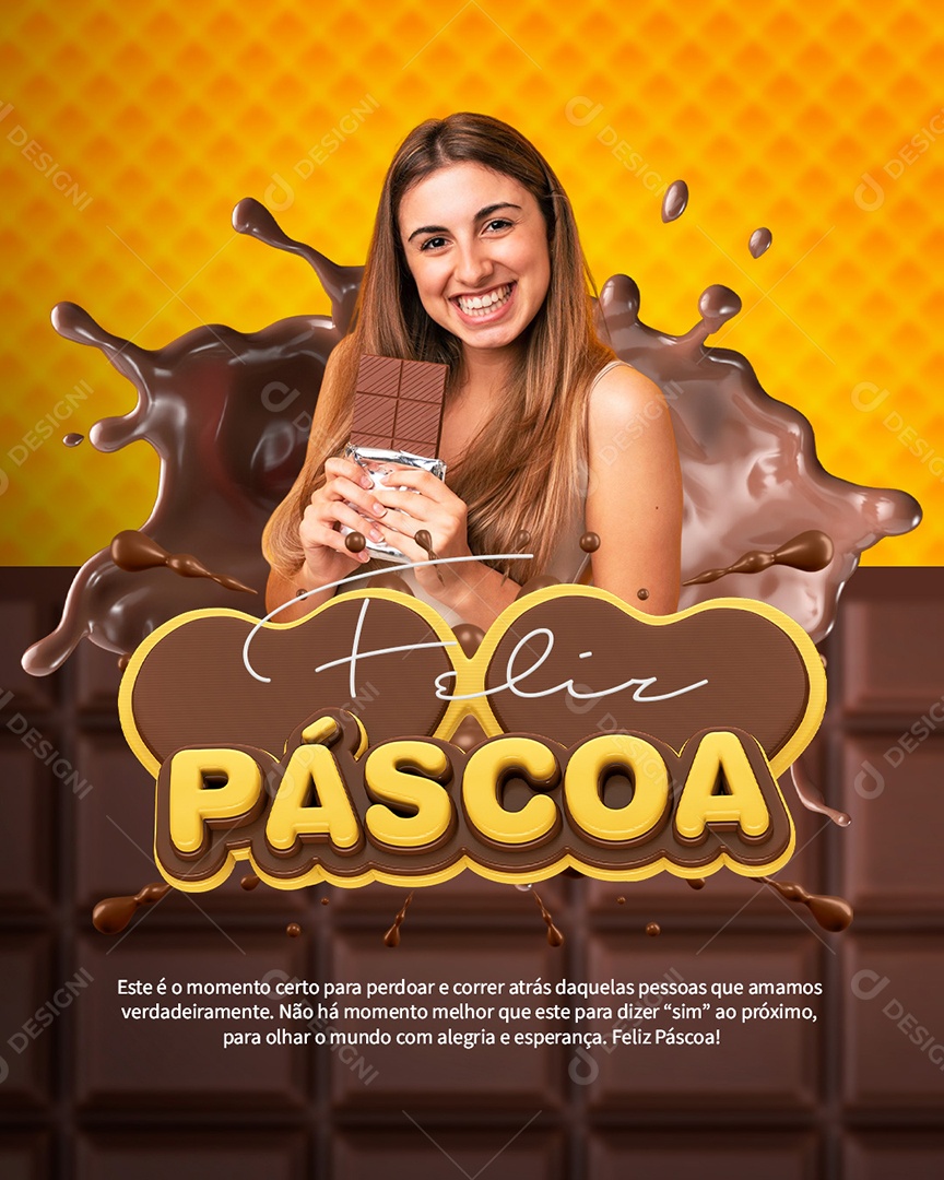 Feliz Páscoa Social Media PSD Editável