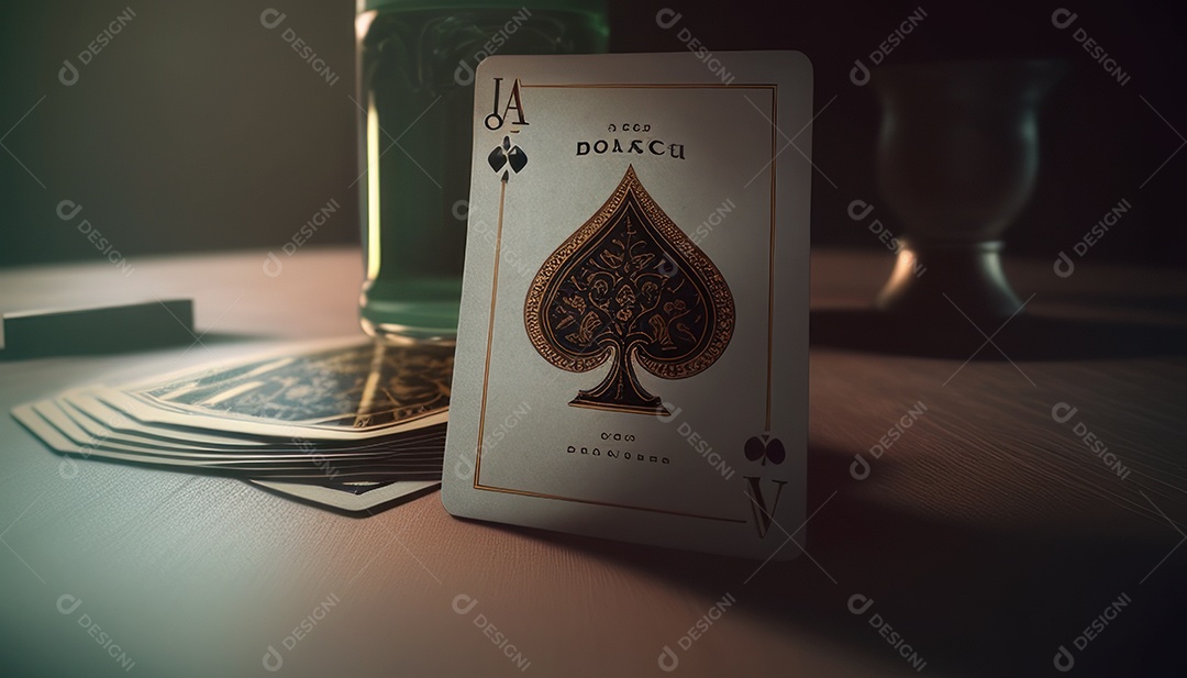 Fichas de pôquer de cassino combina com cartões