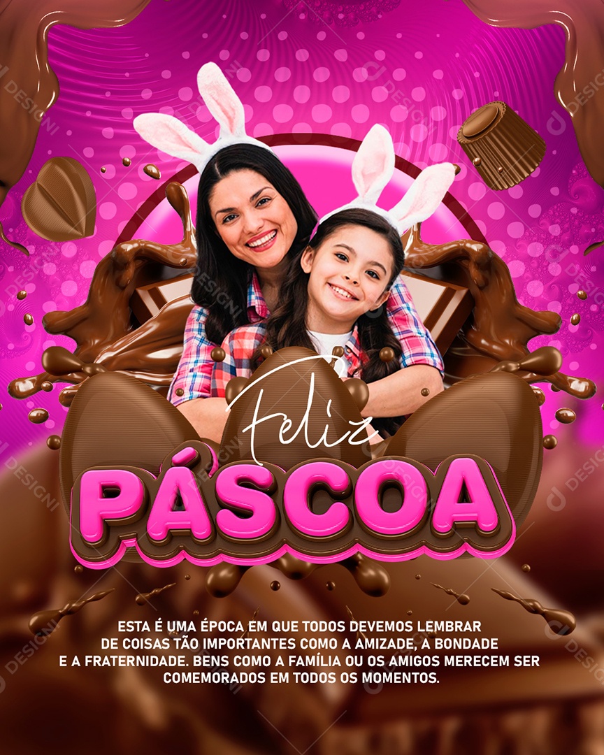 Feliz Páscoa Social Media PSD Editável