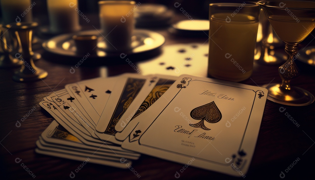 Fichas de pôquer de cassino combina com cartões