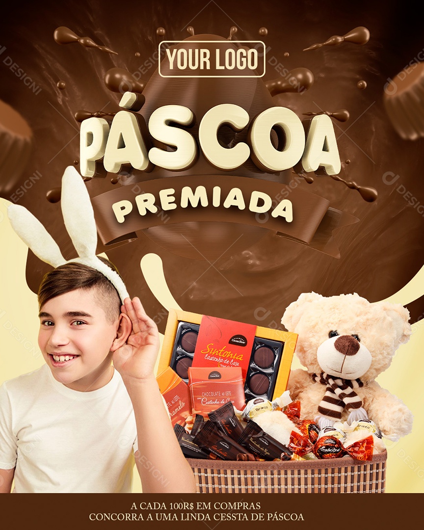 Páscoa Premiada Venha Conferir Social Media PSD Editável