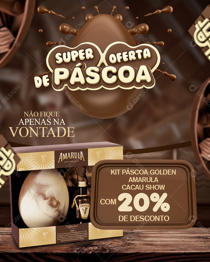 Super Oferta de Páscoa Venha Conferir Social Media PSD Editável