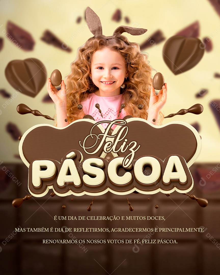 Feliz Páscoa Social Media PSD Editável
