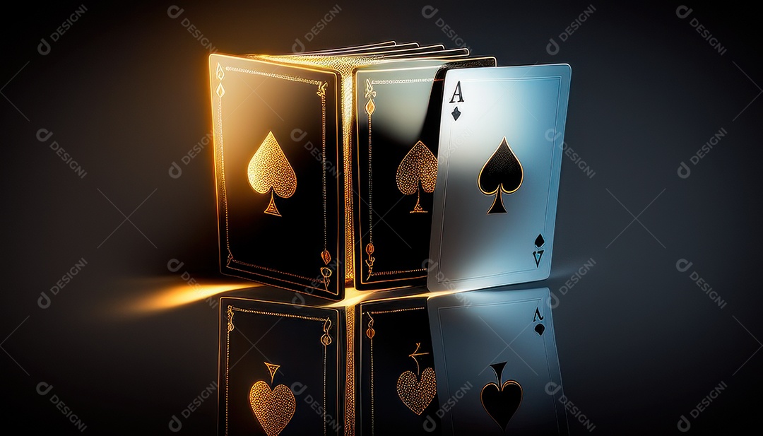 Fichas de pôquer de cassino combina com cartões