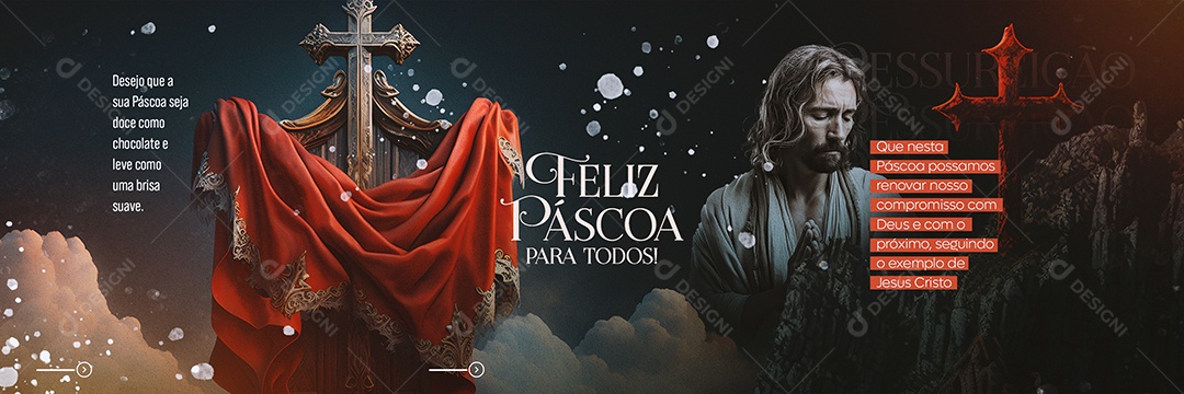 Que Nesta Páscoa Possamos Renovar Nosso Compromisso Com Deus Carrossel Feliz Páscoa Social Media PSD Editável