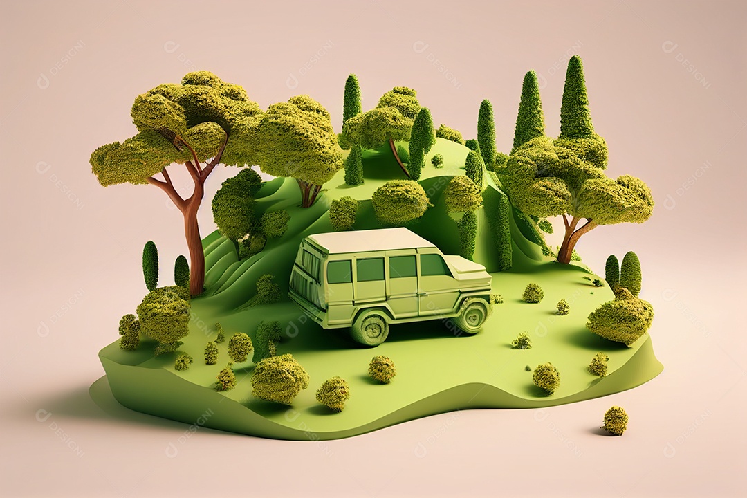 Fundo ilustração conceito carro ecológico gerado por IA