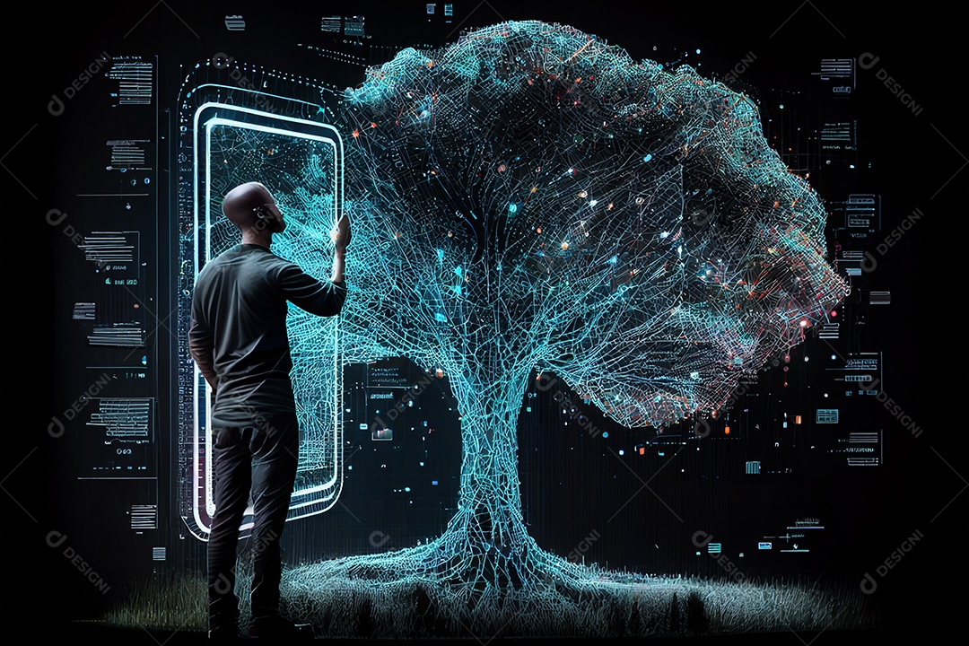 Background de tecnologia abstrato futurística IA