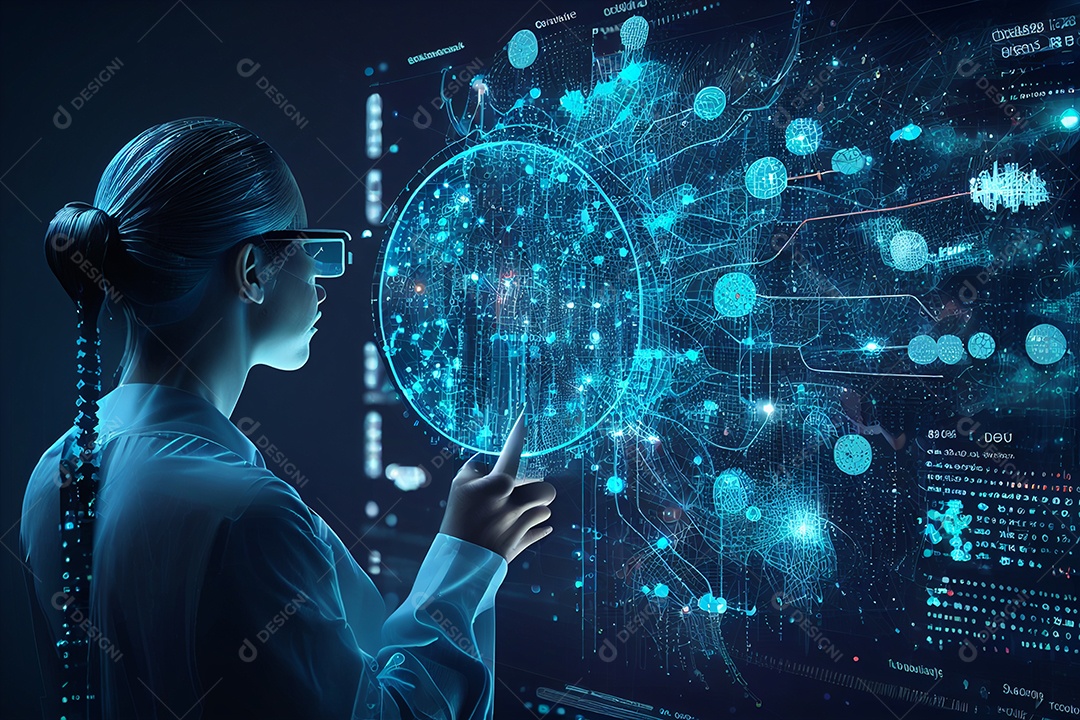 Background de tecnologia abstrato futurística IA