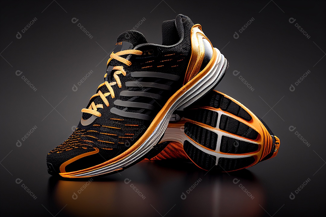 Tênis esportivo 3D sobre fundo isolado gerado por IA