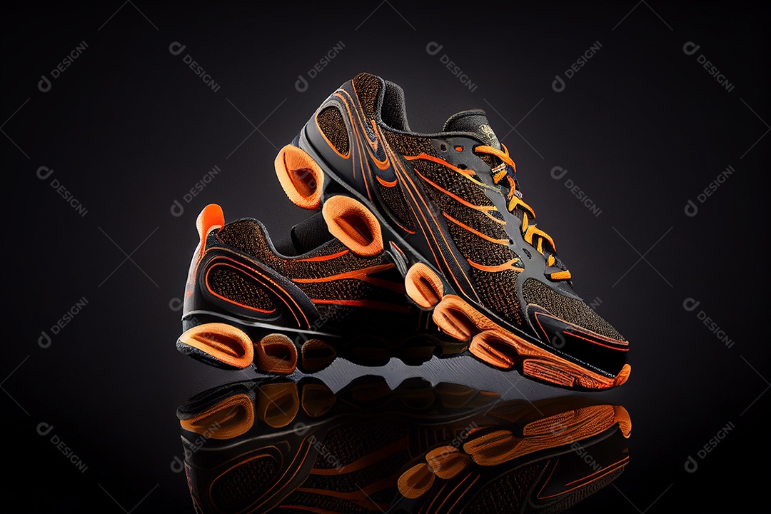 Tênis esportivo 3D sobre fundo isolado gerado por IA