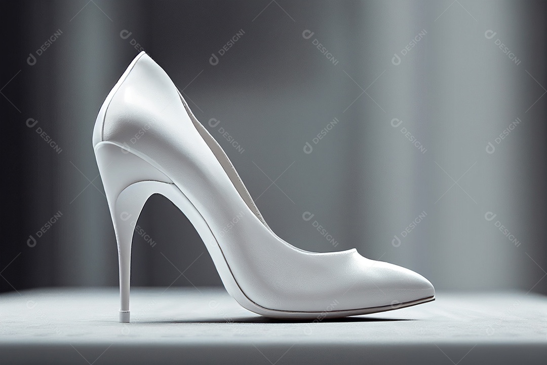 Sandália branco feminino 3D sobre fundo isolado gerado por IA