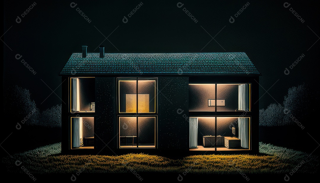 Retrato realista de uma Casa sobre natureza