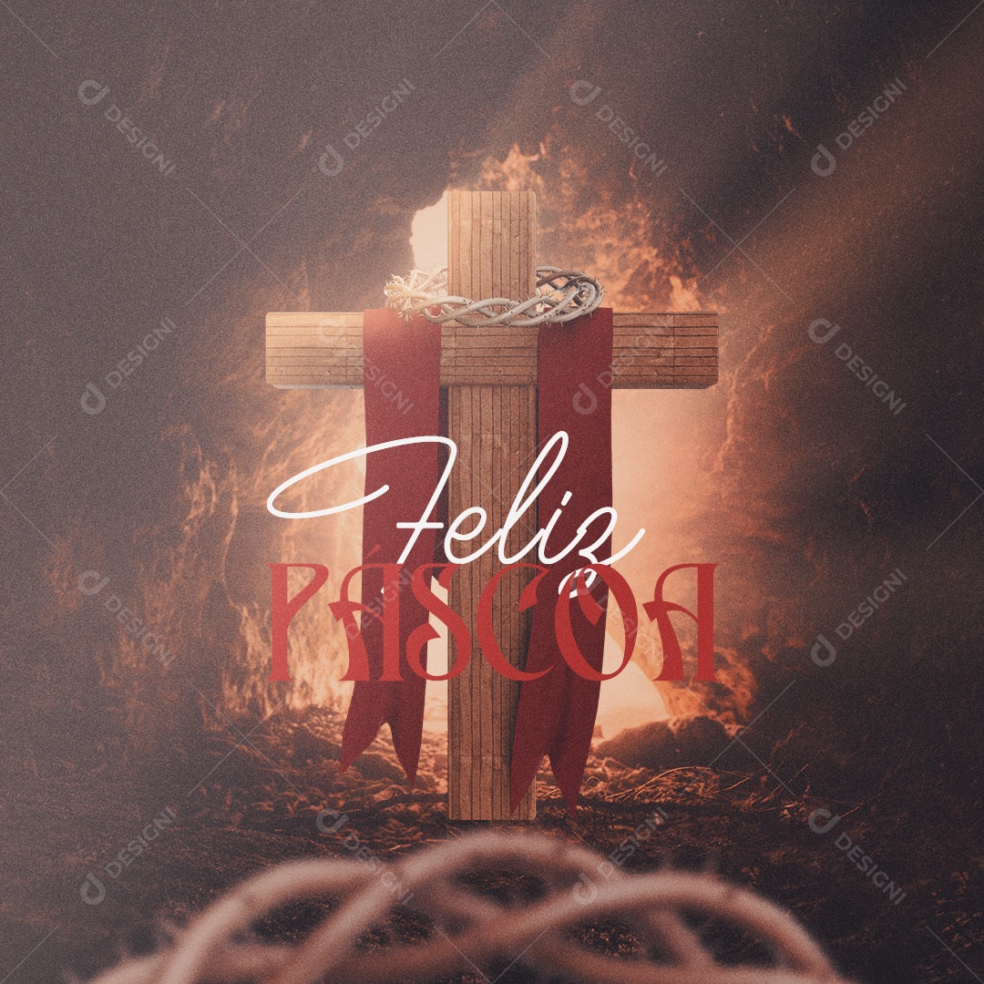 Feliz Páscoa Social Media PSD Editável