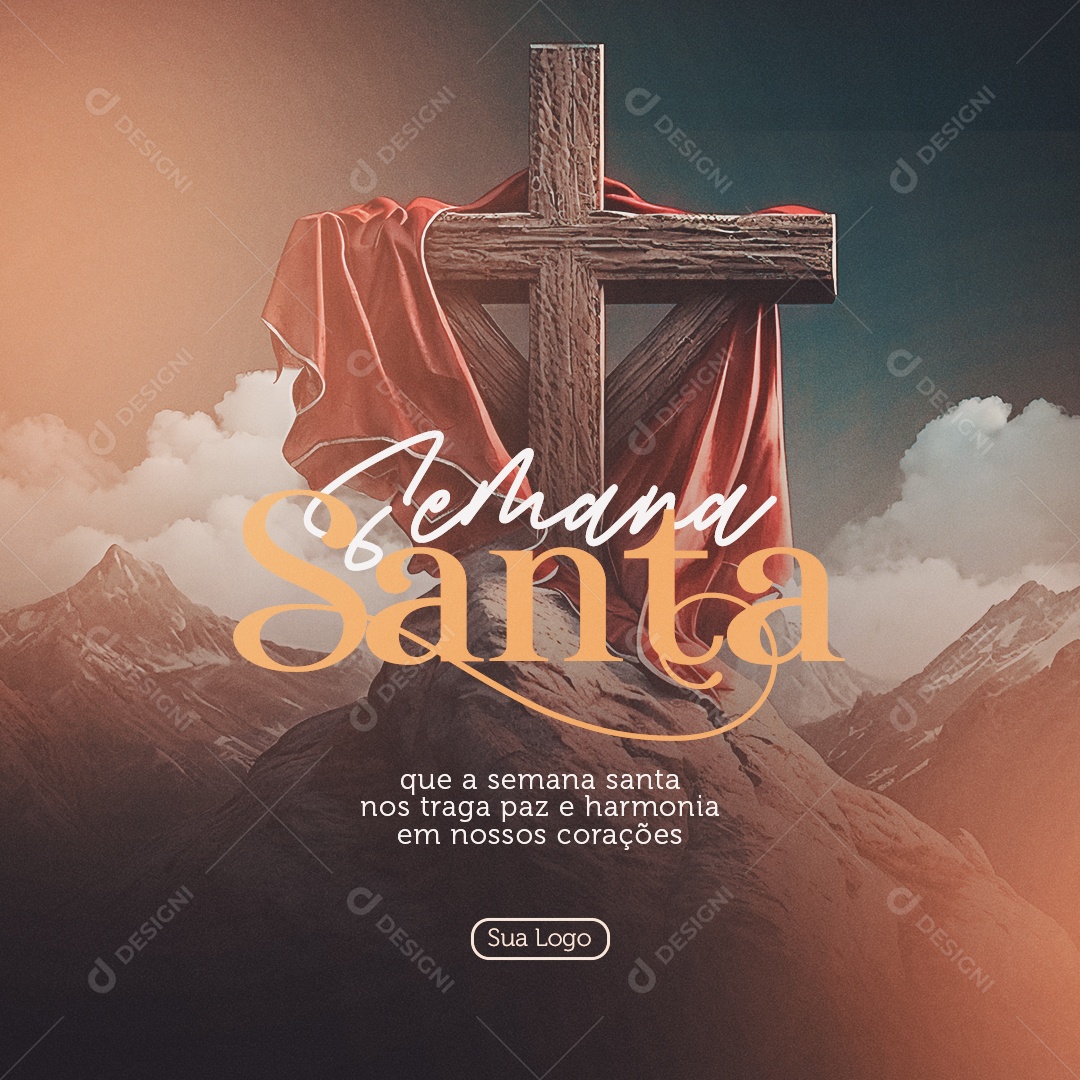 Semana Santa Que a Semana Santa Nos Traga Paz e Harmonia em Nossos Corações Social Media PSD Editável