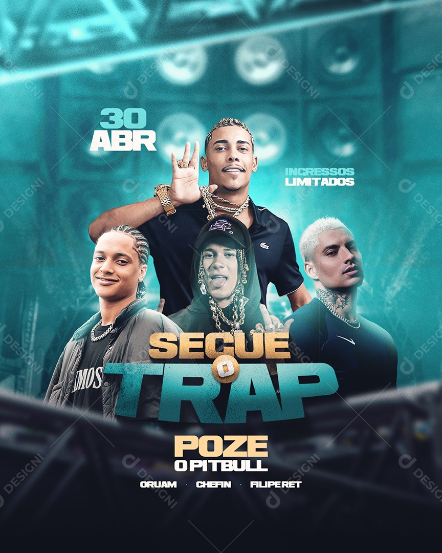Flyer Segue o Trap Social Media PSD Editável