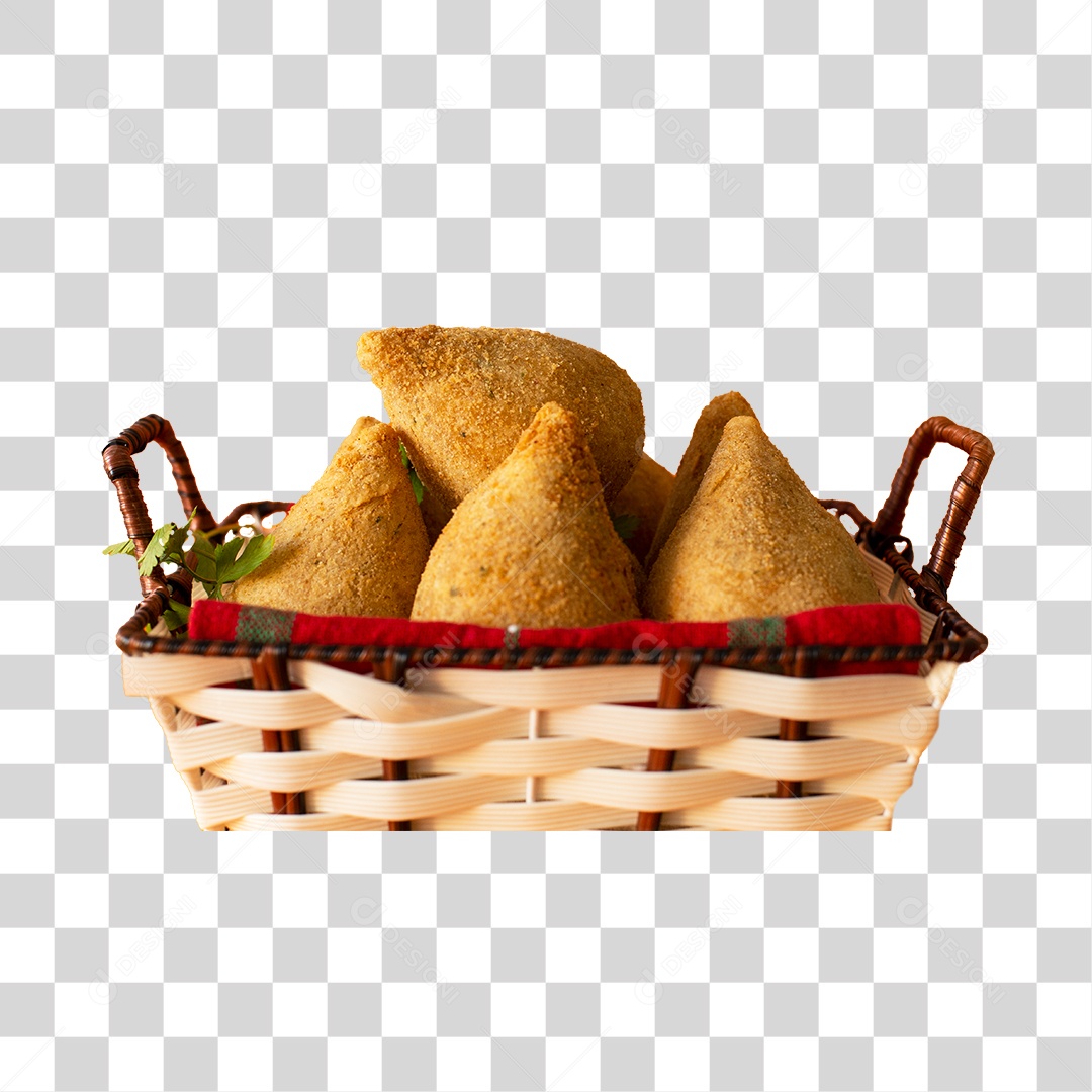 Cesta Com Coxinhas PNG Transparente