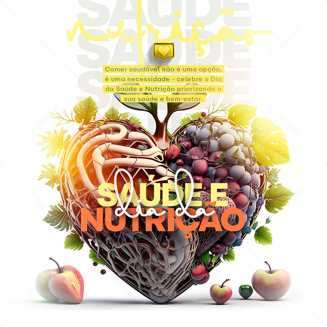 Comer Saudável Não é Uma Opção Dia da Saúde e Nutrição Social Media PSD Editável