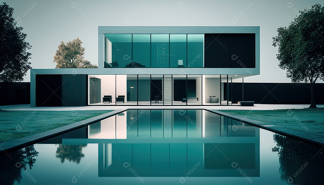 Retrato realista de uma Casa sobre natureza