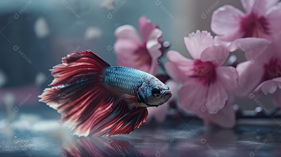 Ilustração de peixes beta.