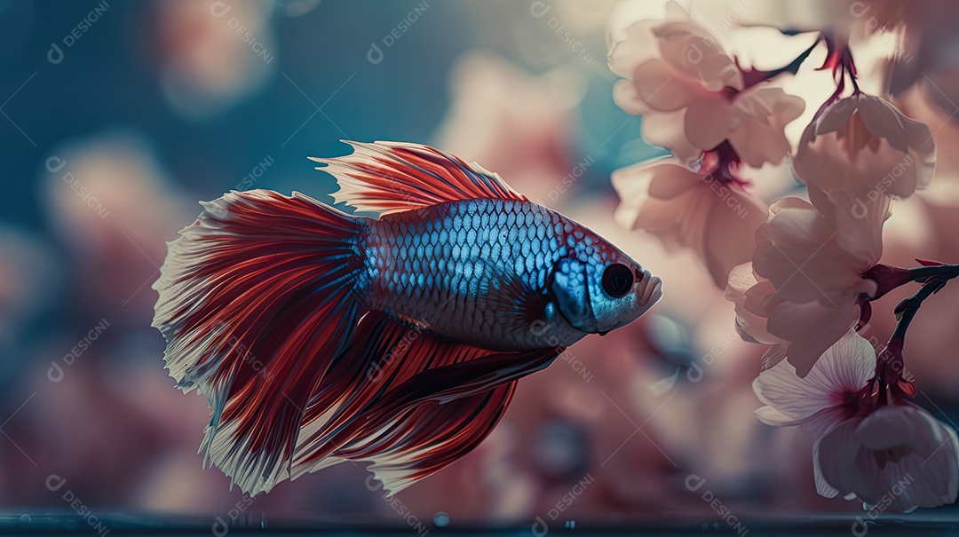 Ilustração de peixes beta.