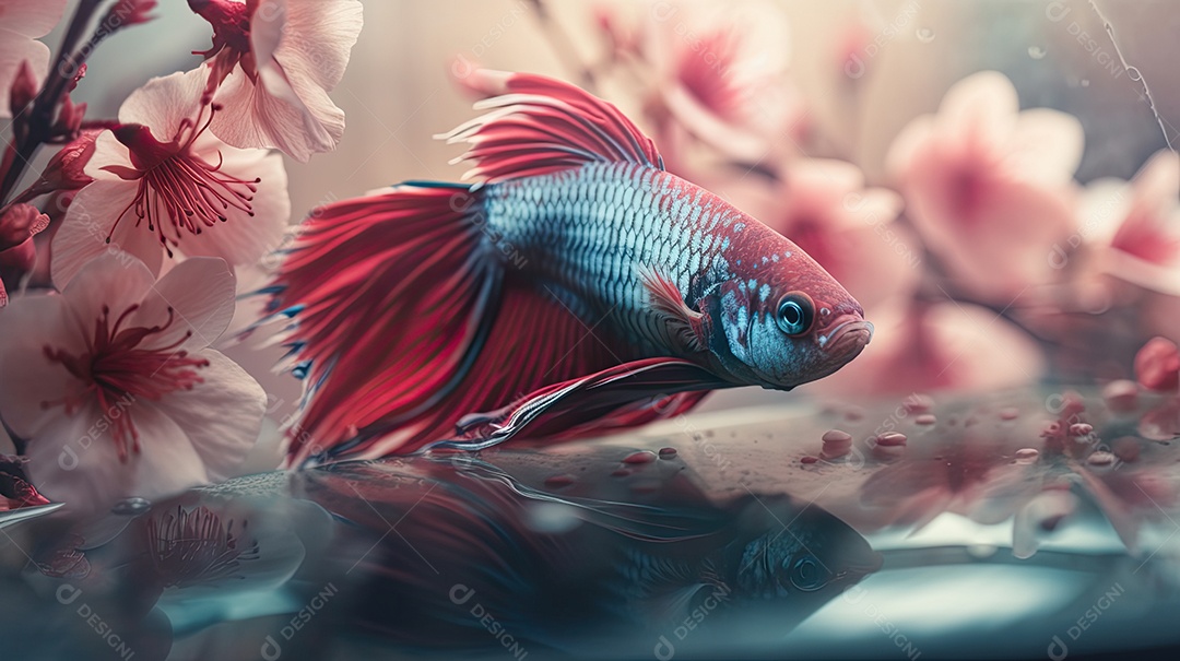 Ilustração de peixes beta.