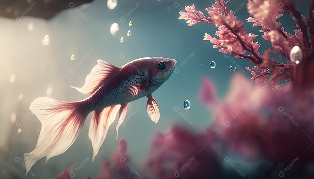 Ilustração de peixes beta.